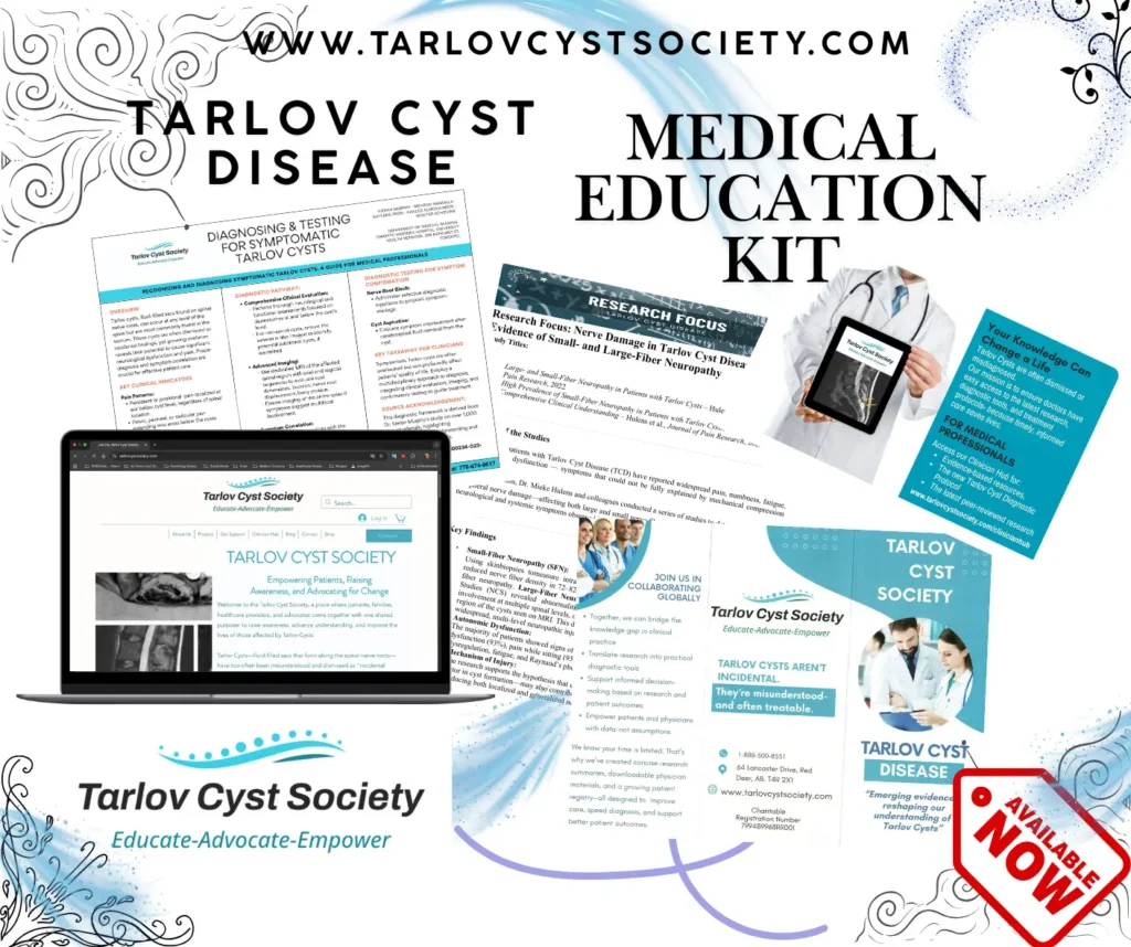 TCD Education Kit AD TCD Education Kit Ad showing our website, brochure, diagnostic poster, Research Focus documents, and an awareness card, combined with teal graphics